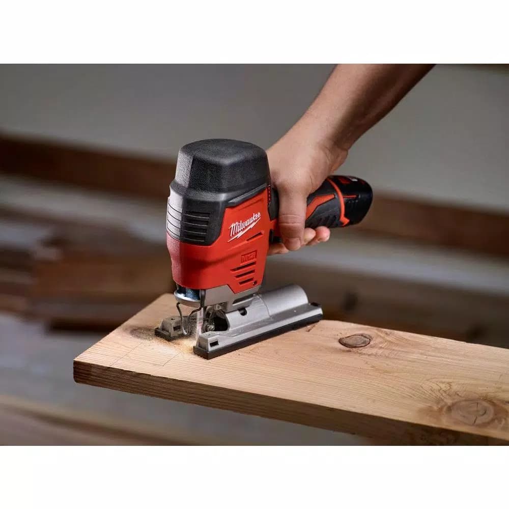 Milwaukee M12 12V Lithium-Ion Cordless Jig Saw Kit with 1.5 Ah Battery, Charger, and Tool Bag