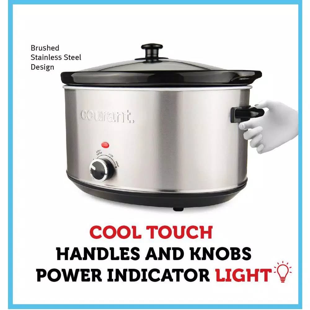 Courant 8.5 Qt. Stainless Steel Slow Cooker with Temperature Settings