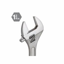 TEKTON 15 in. Adjustable Wrench, Carbon Steel with Satin Chrome Finish thumbnail 2