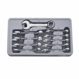 GearWrench 10-Piece Metric Stubby Combination Wrench Set, Non-Ratcheting thumbnail 1