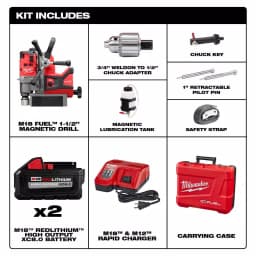 Milwaukee M18 FUEL 1-1/2 in. Magnetic Drill Kit with (2) 8.0 Ah Batteries and Charger thumbnail 12