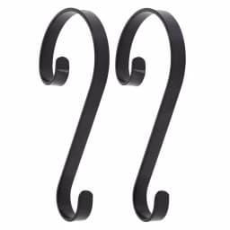Haute Decor Matte Black Ornate Stocking Scroll Holders, 2-Pack thumbnail 1
