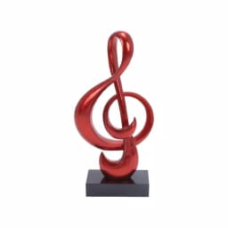 LITTON LANE Abstract Red Treble Clef Musical Symbol Sculpture - Polystone & Fiberglass Statuary thumbnail 2