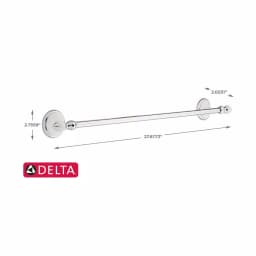 Delta Alexandria 24 in. Towel Bar, Chrome and White, Rustic Farmhouse Style thumbnail 6
