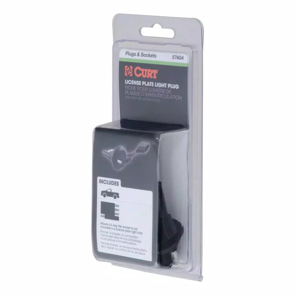 CURT 4-Way Flat License Plate Light Plug Adapter