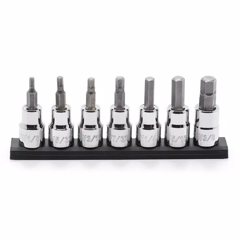 Husky 3/8 in. Drive SAE Hex Bit Socket Set, 7-Piece