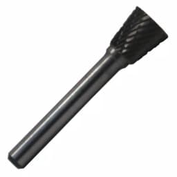 Drill America 3/8 in. x 3/8 in. Inverted Cone Solid Carbide Burr Rotary File Bit, 1/4 in. Shank thumbnail 1