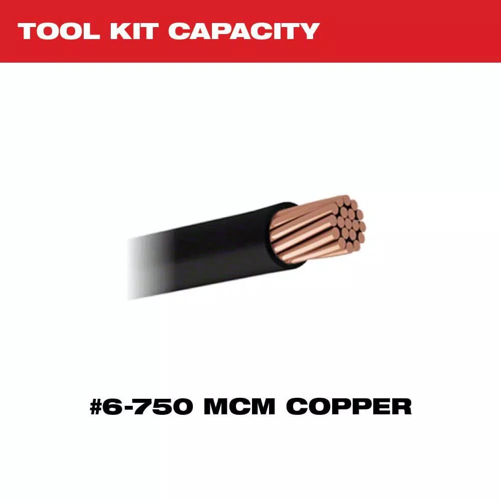 Milwaukee M18 FORCE LOGIC 750 MCM Cordless Crimper Kit with EXACT Copper U-Style Dies