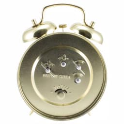 Equity by La Crosse Analog 4.5 in. Gold Metal Twin Bell Keywind Alarm Clock thumbnail 4
