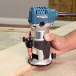 Makita 1-1/4 HP 6.5 Amp Corded Compact Router with Variable Speed and Quick-Release Fixed Base thumbnail 11