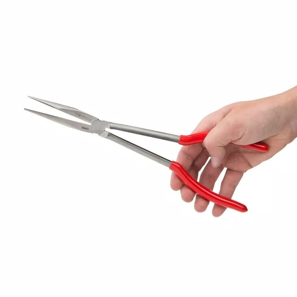TEKTON 11 in. Long Reach Long Nose Pliers with Crosscut Teeth
