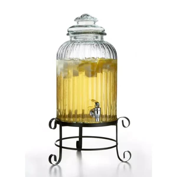 Style Setter Fifth Avenue Crystal Regency Glass Beverage Dispenser, 384 oz