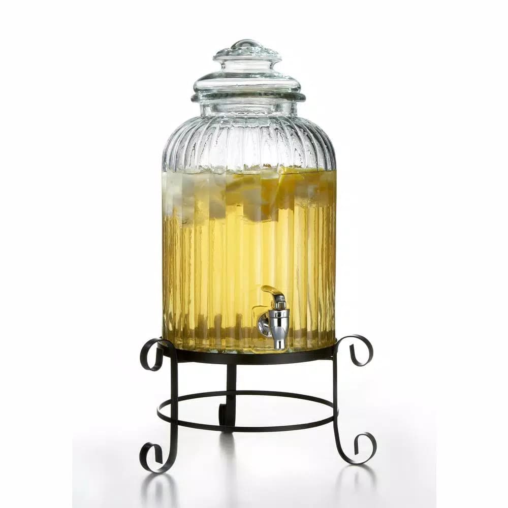 Style Setter Fifth Avenue Crystal Regency Glass Beverage Dispenser, 384 oz