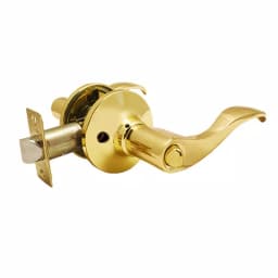 Constructor Polished Brass Prelude Privacy Lever Lock Set, Wave Style thumbnail 2