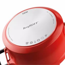 BergHOFF GEM Stay Cool 3 qt. Cast Aluminum Nonstick Casserole Dish with Glass Lid, Orange thumbnail 2