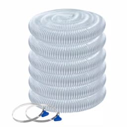 POWERTEC 2-1/2 in. x 50 ft. Flexible PVC Dust Collection Hose with 2 Stainless Steel Clamps, Clear thumbnail 1