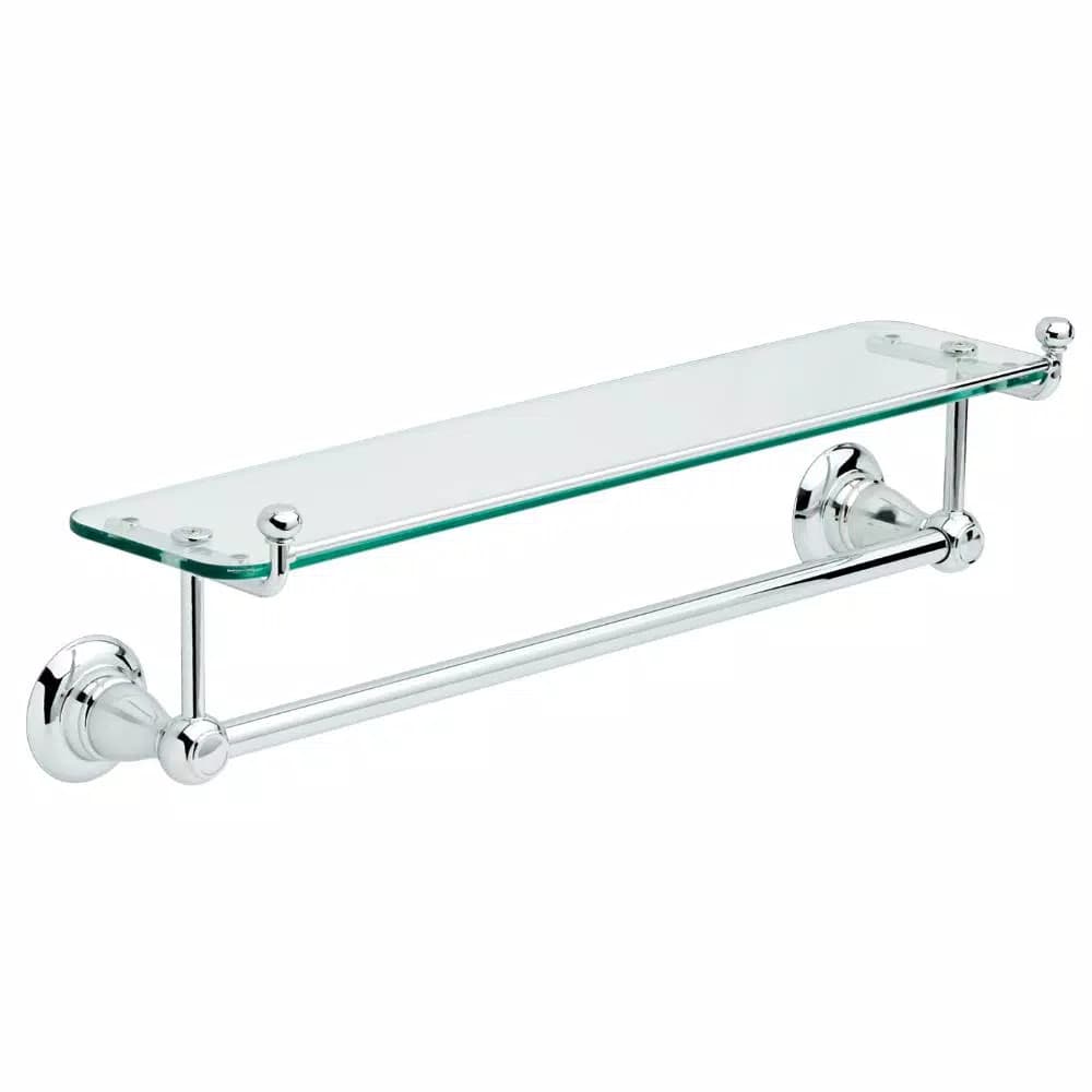 Delta Porter 18 in. Towel Bar with Glass Shelf, Polished Chrome