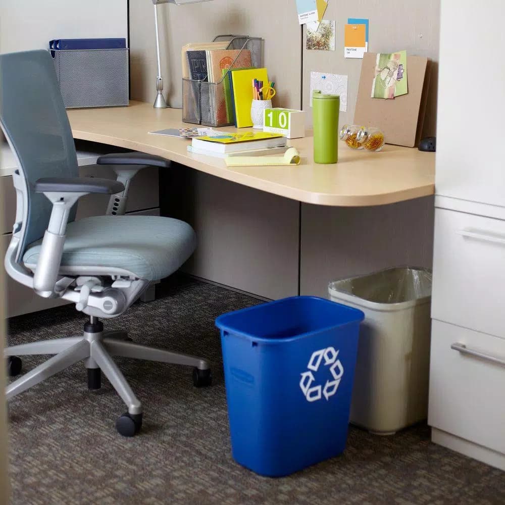 Rubbermaid Commercial Products Rubbermaid Commercial 7 Gal. Deskside Recycling Bin, Blue
