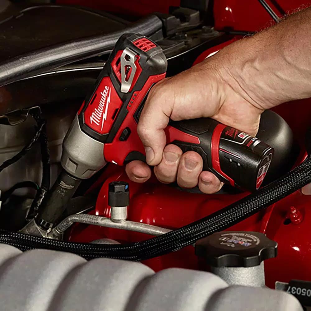 Milwaukee M12 12V Lithium-Ion Cordless 3/8 in. Impact Wrench Kit with (2) 1.5 Ah Batteries, Charger & Hard Case