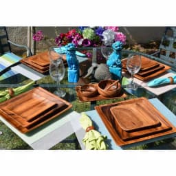 Acaciaware 16-Piece Acacia Wood Round Dip and Nut Bowl Set with Spoons thumbnail 2