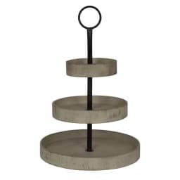 Kate and Laurel Woodmont Gray 3-Tiered Solid Wood Decorative Tray - Rustic Farmhouse Style thumbnail 1