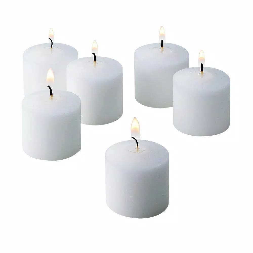 Light In The Dark White Unscented Votive Candles, 10 Hour Burn Time (Set of 12)