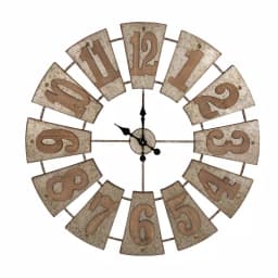 Glitzhome 38.98 in. Oversized Farmhouse Metal Wall Clock - Round Quartz Analog Clock thumbnail 1