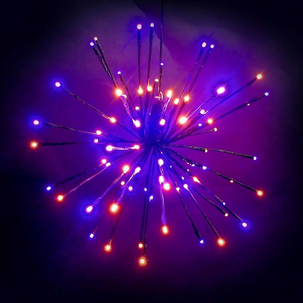 HOLIDYNAMICS HOLIDAY LIGHTING SOLUTIONS 16 in. Orange and Purple LED Spritzer Halloween Yard Decoration