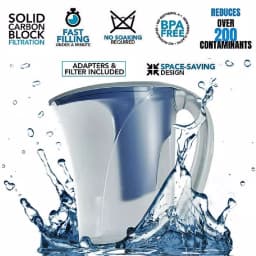 Clear2O Advanced Water Filter Pitcher, 9-Cup Capacity with Solid Carbon Block Filter thumbnail 4