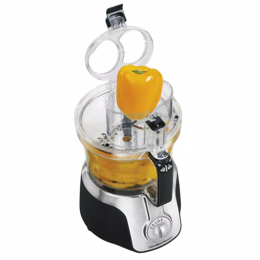 Hamilton Beach Big Mouth Deluxe 14-Cup Food Processor, 525W, Black/Silver