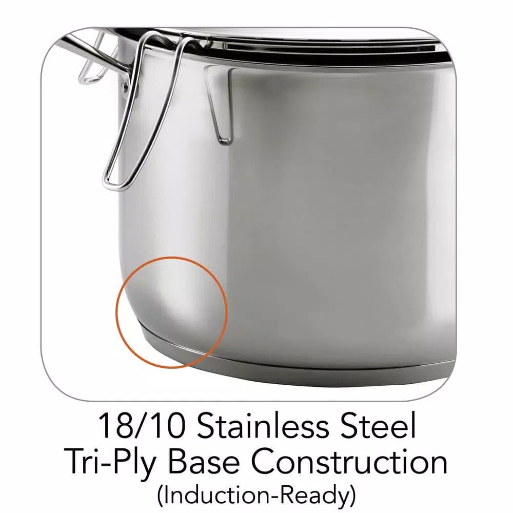 Tramontina Gourmet Prima 16 Qt. Stainless Steel Stock Pot Set with Lid and 4-Piece Pasta Inserts
