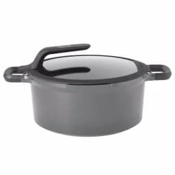 BergHOFF GEM Stay Cool 5.1 qt. Cast Aluminum Nonstick Stock Pot with Glass Lid, Gray thumbnail 1