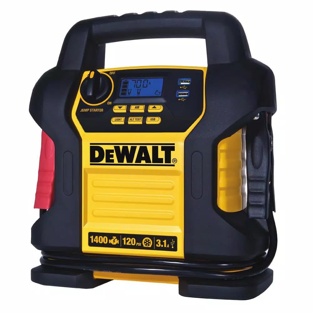 DEWALT 1400 Peak Amp Jump Starter with 120 PSI Digital Air Compressor and LED Work Light