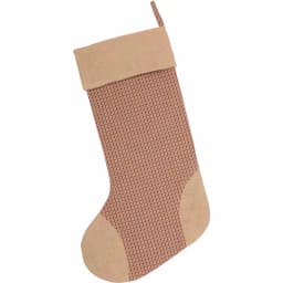 VHC Brands 20 in. Clement Red Black and Tan Plaid Christmas Stocking with Natural Jute Burlap thumbnail 2