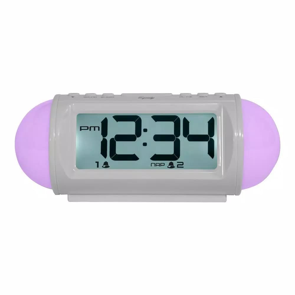 Equity by La Crosse 7.25 in. LED Mood Light Alarm Clock with Nature Sounds & MP3 Aux-Input