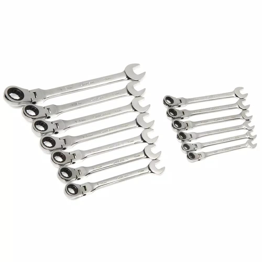 Husky 13-Piece Master Metric Flex Head Ratcheting Wrench Set