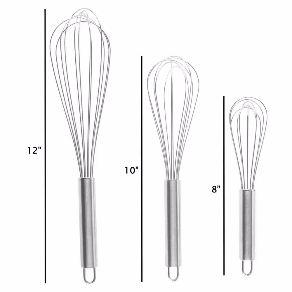 Classic Cuisine Stainless Steel Wire Whisk Set of 3