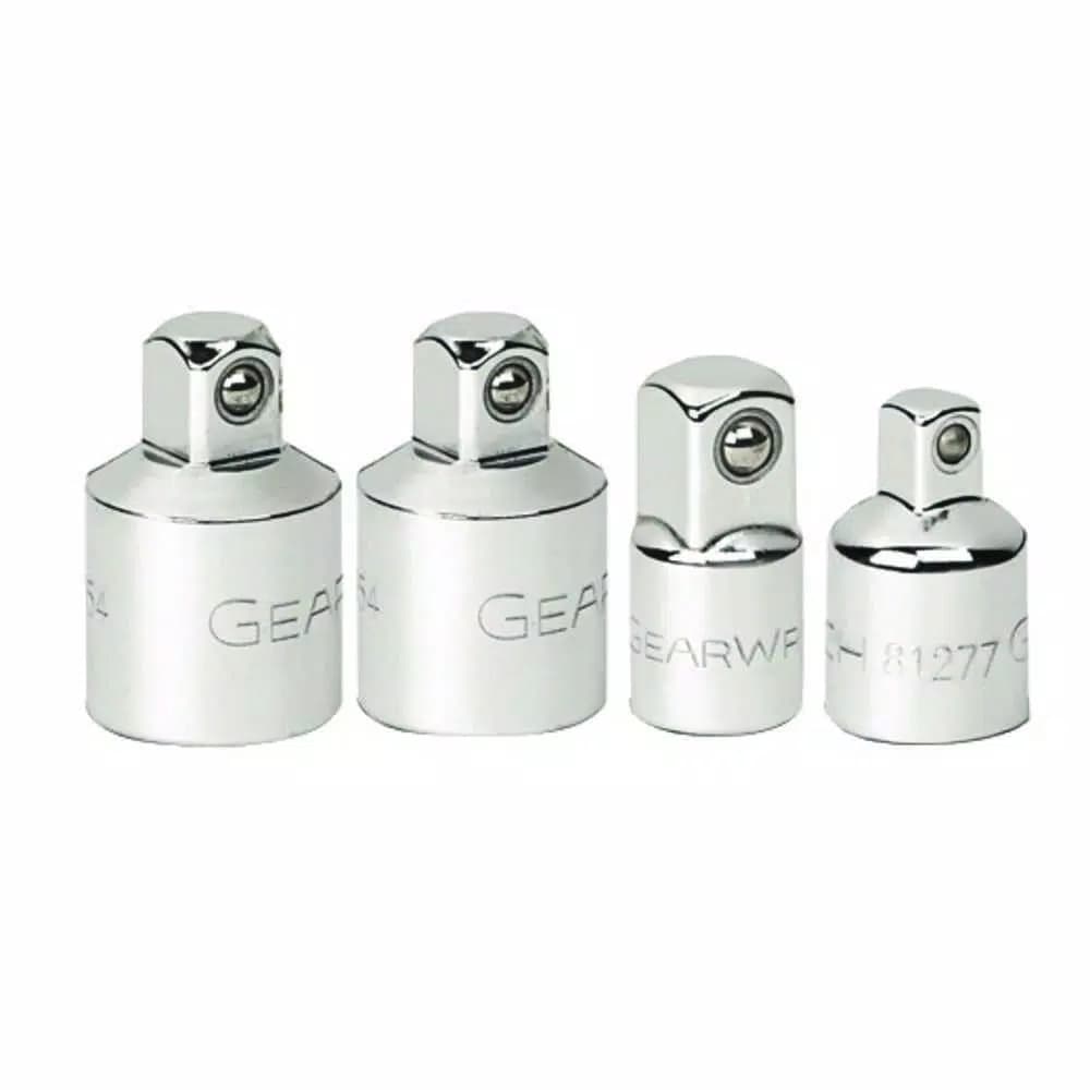 GearWrench 4-Piece Drive Adapter Set with Clip Rail, 1/4 in., 3/8 in., and 1/2 in. Drives