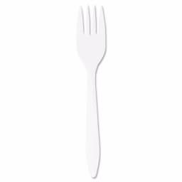 DART Mediumweight White Polypropylene Disposable Forks, 1000 Count Case thumbnail 1
