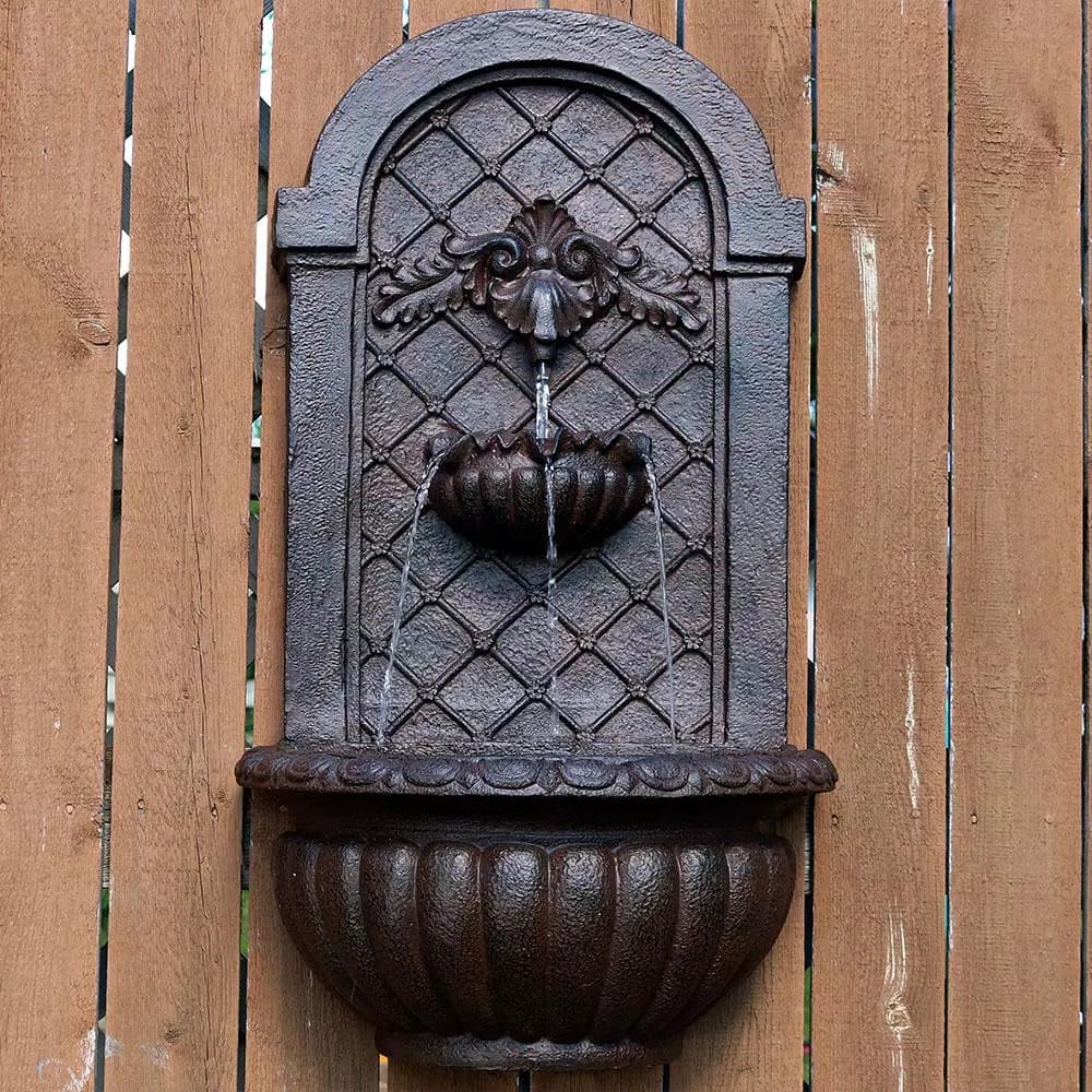 Sunnydaze Decor Venetian Iron Outdoor Wall Water Fountain, Colonial Style