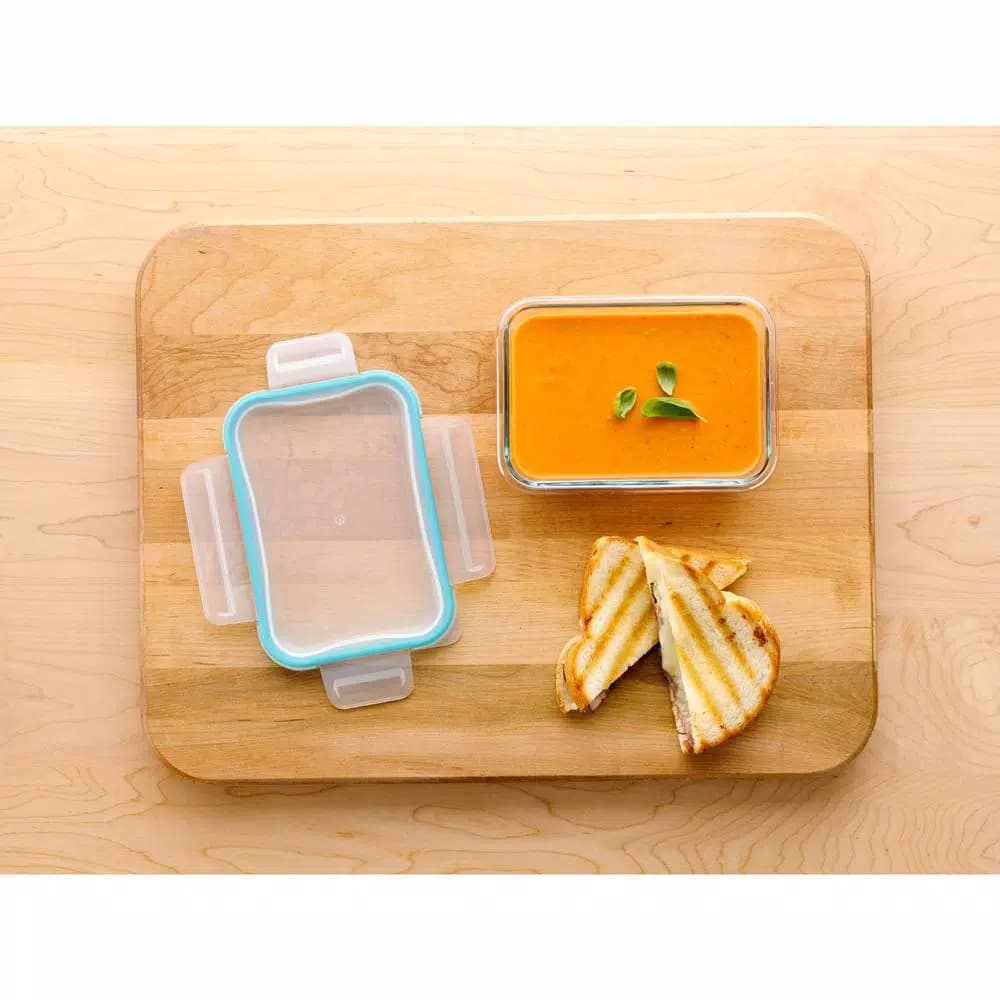 Snapware Pyrex Total Solutions 4-Piece Glass Rectangle Food Storage Set with Snapware Airtight Lids