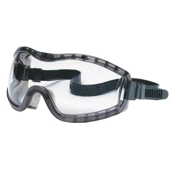 MCR Safety Stryker Safety Goggles with Duramass AF4 Anti-Fog and Anti-Scratch Coating, Clear Lens, Black Frame