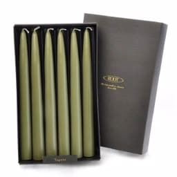ROOT CANDLES A.I. Root 9 in. Dipped Taper Dark Olive Dinner Candles, Beeswax Enriched, Box of 12 thumbnail 2