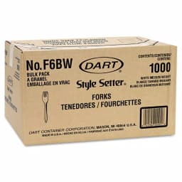DART Mediumweight White Polypropylene Disposable Forks, 1000 Count Case thumbnail 2
