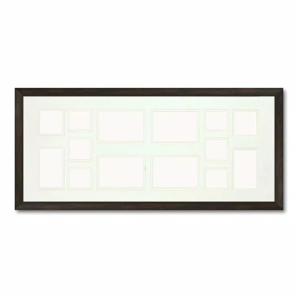 PTM Images Brown 14-Opening Collage Photo Frame Set of 2 - Modern Matte Wall Decor
