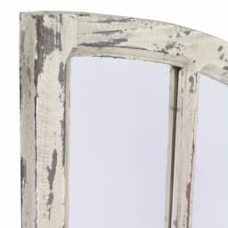 Aspire Home Accents Pueblo Distressed Off-White Wood Arch Windowpane Mirror Set (27 x 15 in.) thumbnail 4