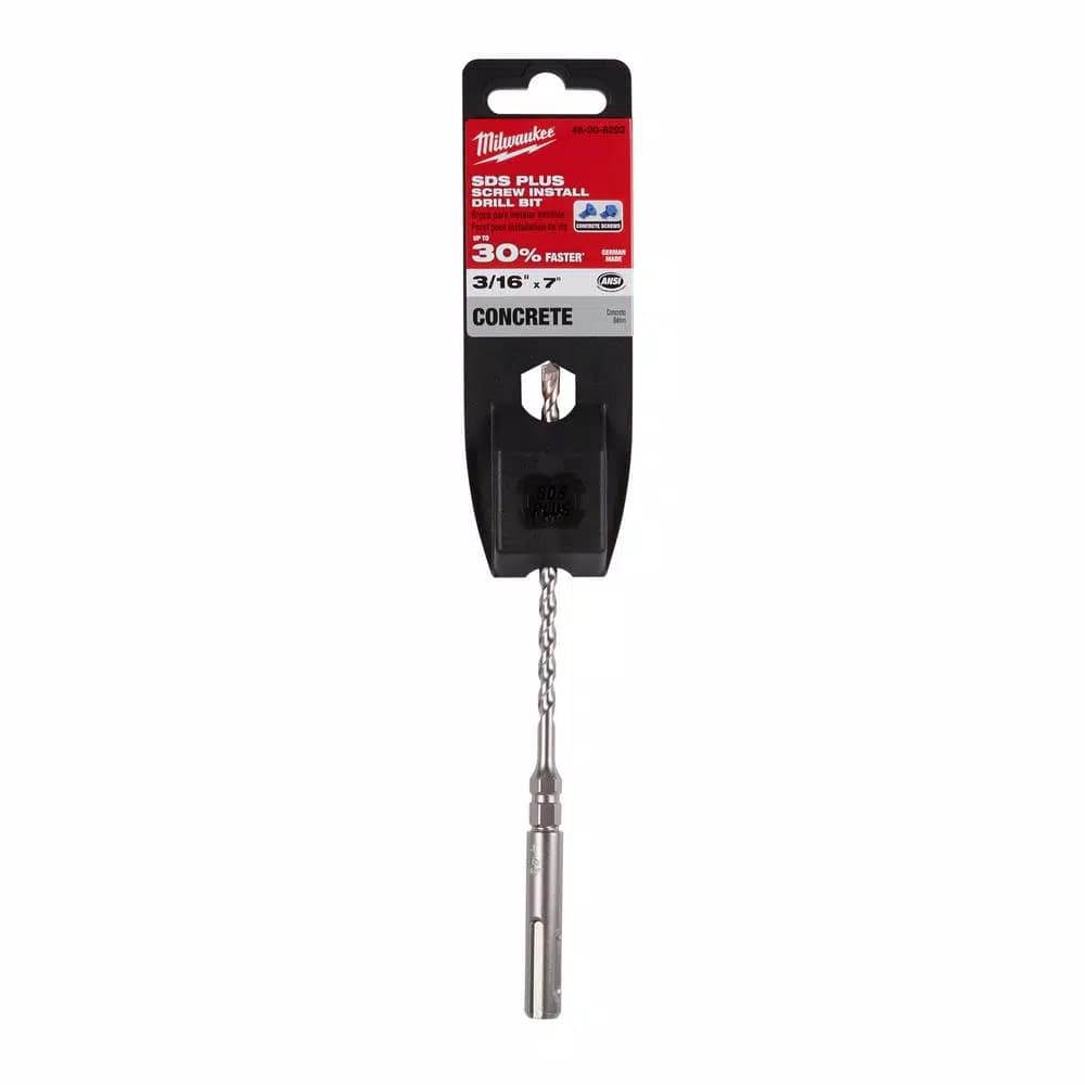 Milwaukee M/2 2-Cutter SDS-Plus Carbide Hammer Drill Bit, 3/16 in. x 7 in.