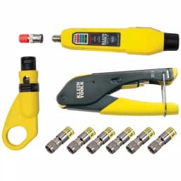 Klein Tools Coax Installation and Testing Kit with Universal F-Compression Connectors thumbnail 1