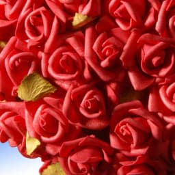 National Tree Company 7 in. Red Rose Heart Fabric Flower Wreath Decoration thumbnail 2
