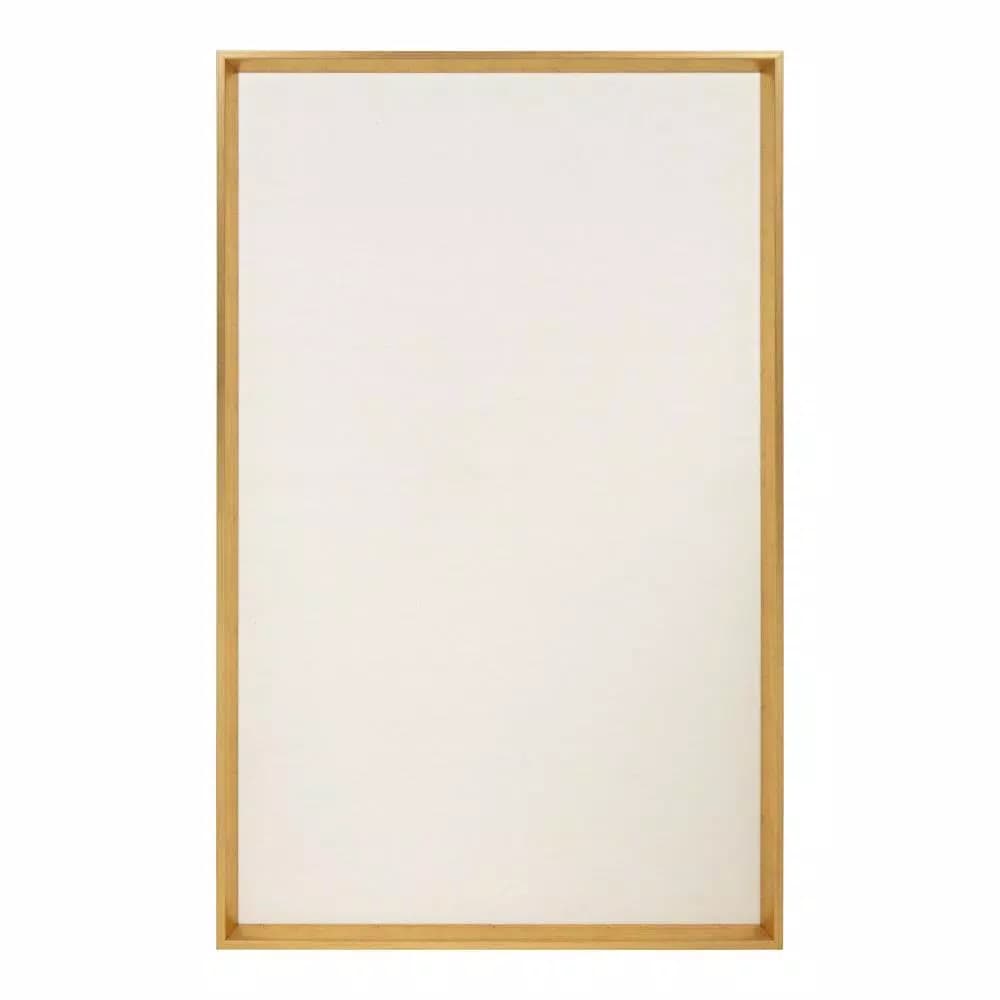 Kate and Laurel Calter Gold Framed Linen Fabric Pinboard Memo Board, White